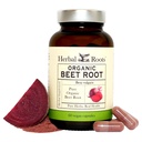 Herbal Roots Organic Beet Root Powder Kapsułki - 1500 mg na jedną porcję - Certified USDA Organic - Non-GMO - 60 Count Vegan kapsułki