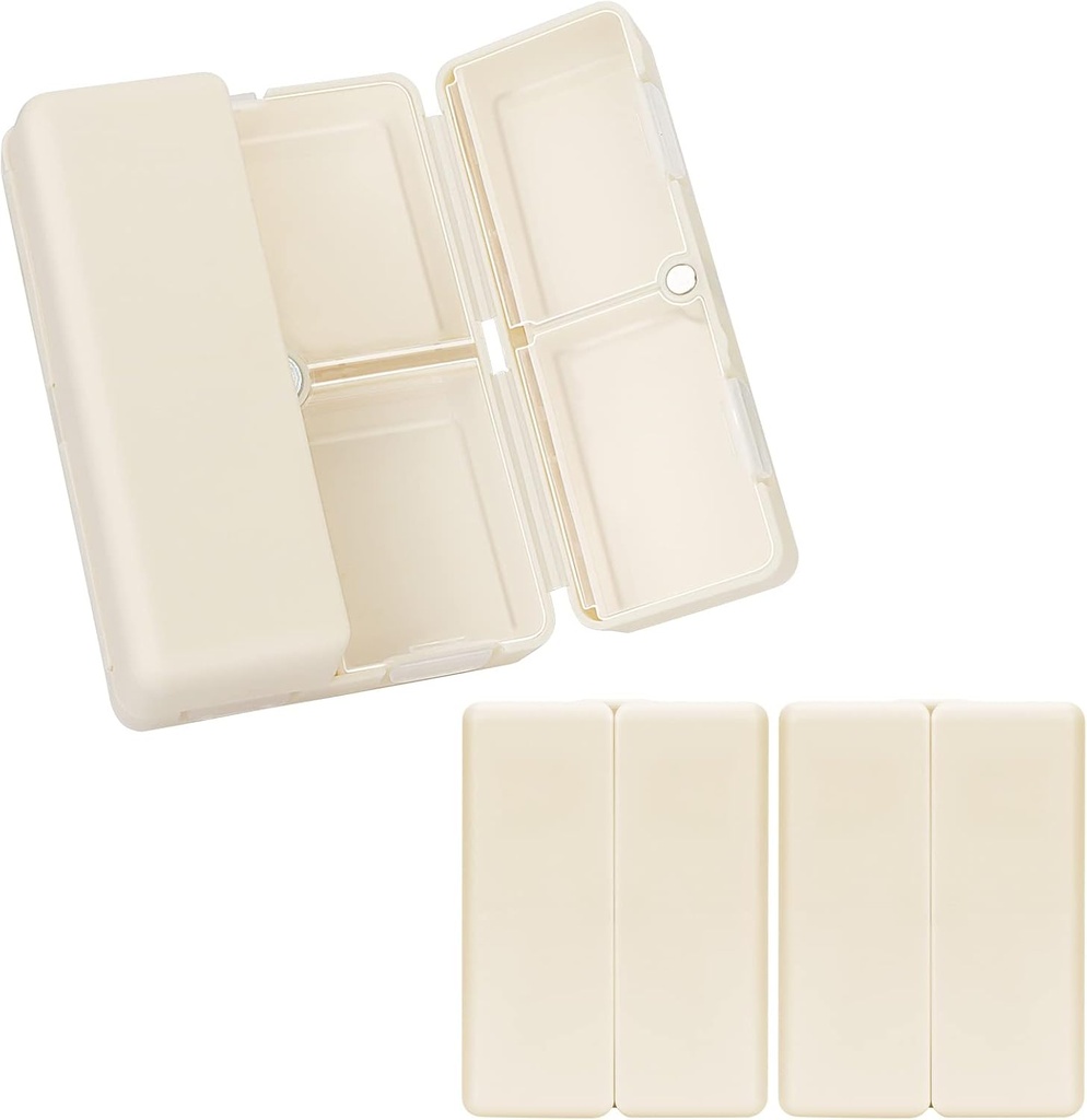 FYY Daily Pill Organizator, 2 szt. 7 Komory Przenośne Pill Case Travel Pill Organizator, [Projekt składany] Pudełko na torebkę do przechowywania vitamin, Cod Liver Oil, Suplementy i Medicination- White