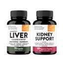 Sandhu 's Liver Detox & Nerki Wsparcie Combo 124; Wspiera Wątrobę, Nerki i Trakt moczowy Zdrowie