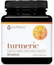 Youtheory Turmeric - 450 mg - z Black Pepper & Olive Leaf - Popiera Joint & Brain Health * - Zawiera Bioenhancers, Curcuminoids & Herbal Extracts - 60 tabletek (20- Day Supply)