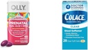 OLLY Ultra Siła Prenatal Multivitamin Softgels with Brain Development Support + Colace Clear Stool Softener Kapsułki, 28 Hrabia