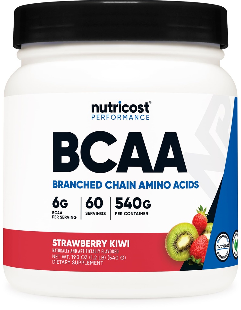 Nutricost BCAA Proszek (Truskawka Kiwi) 60 Służenie - Optimal 2: 1: 1 Stosunek