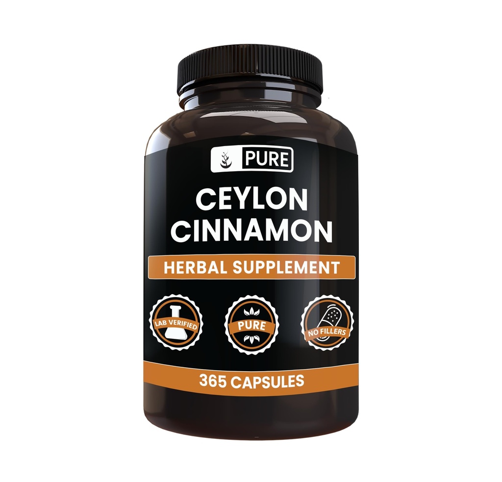 Pure Original Ingredients Ceylon Cynamon (365 Kapsułki) No Magnez Or Rice Fillers