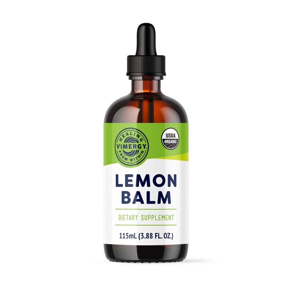 Vimergy USDA Organic Lemon Balm Tincture Herbal Supplement – Can be Used in Tea - Non-GMO, Alcohol-Free –115 mL (1 mL/Serving)