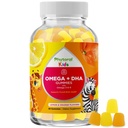 Dzieci Omega i Gummie DHA - Kwasy tłuszczowe Omega 3 6 9 z witaminą C dla Wizji - Żywotna DHA dla dzieci dla zdrowego układu nerwowego i wsparcia skupienia - Wolny od ryb - 60