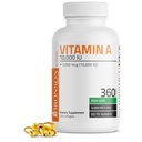 Witamina Bronson A 10 000 j.m. Premium Non-GMO Formuła wspiera zdrowe widzenie i system immunologiczny i zdrowy wzrost i powielanie, 360 Softgels