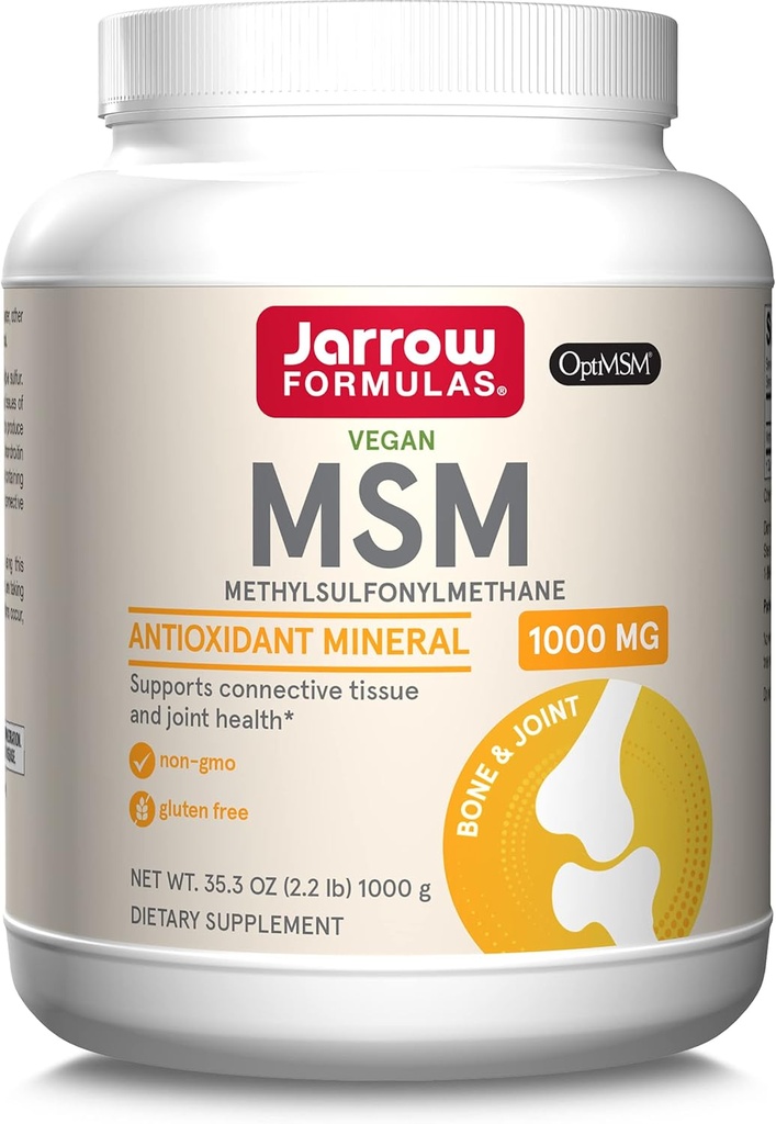 Jarrow Fixas ® MSM Powder, Methylsulfonylmetan, 1000 mg, Przeciwutleniacz mineralny, Joint Health Supplement and Skin Support, 2,2 lbs, Approx. 1000 Służb