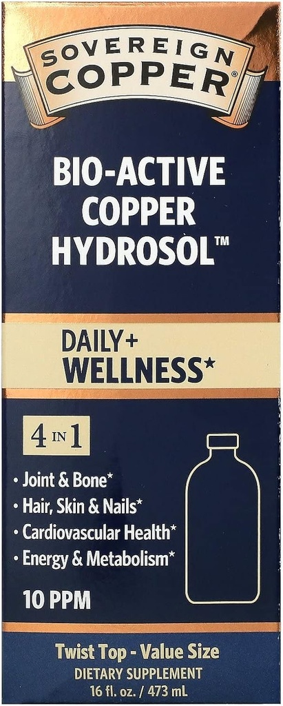 Superior Silver Natural Immunogenics Bio- Active Copper Hydrosol, 10 ppm 16 oz Liquid