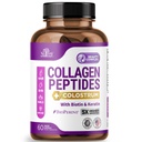 Nutreb Collagen Peptides for Women with Colostrum, Biotin and Keratin - Type I, II, III, V, X - 5X Higher Absorption - Hair Skin and Nails Vitamins - Collagen for Women - Collagen Pills - 60 Capsules