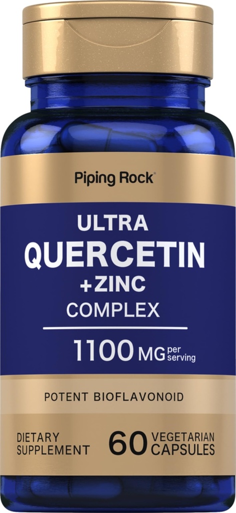Piping Rock Quercetin Cynk Complex 124; 1100 mg 124; 60 Kapsułek 124; Non- GMO, Gluten Free Supplement