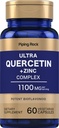 Piping Rock Quercetin Cynk Complex 124; 1100 mg 124; 60 Kapsułek 124; Non- GMO, Gluten Free Supplement