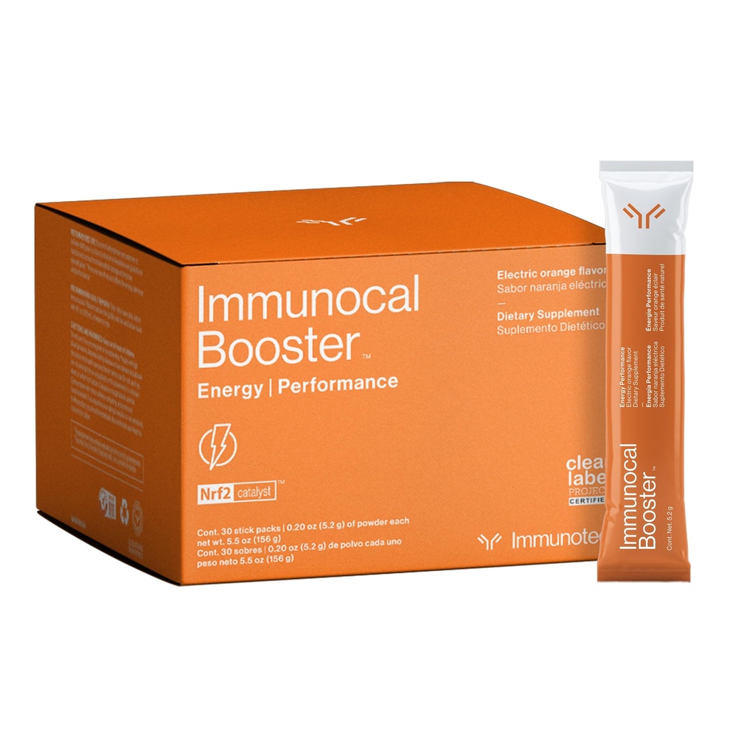 Immunocal Booster Energy Performance - Rapid Energy, 3 Naturalne źródła kofeiny (kawa, zielona herbata, guarana), aktywator Nrf2, Wsparcie Focus + Alertness 124; Gluten Free, Sugar Free