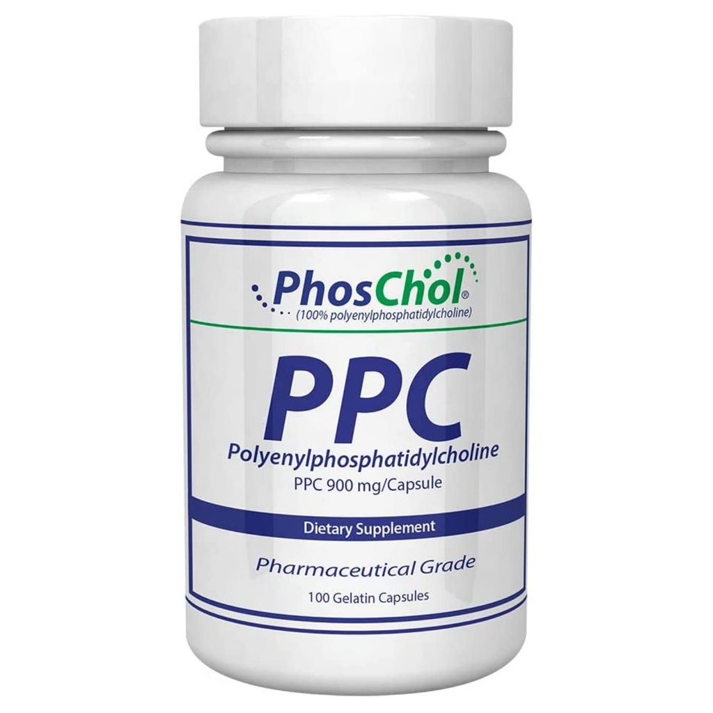 Nutracal PhosChol PPC Polyenyl Phosfatydylocholina Cholina Suplement 900mg 100 Kapsułki żelatyny