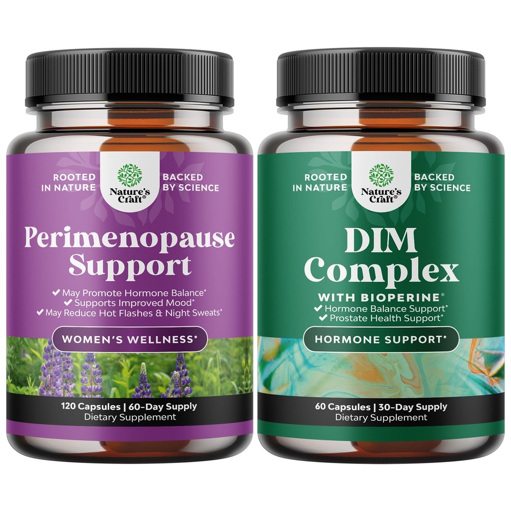 Paleta Kompletnego Suplementu Perimenopauzy dla kobiet z Maca Root Vitex Berry & Black Cohosh i Pure DIM Suplement z bioperine - Diindolylometan Testosteron Complex z Broccoli Florets