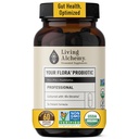 Żywa Alchemy Gut Suplementy zdrowia dla mężczyzn i kobiet - Twoja Flora Probiotic Professional suplement diety z fermentowanej soi, Prebiotyki, Enzym spożywczy - Wegan, Non-GMO, 60 szt.
