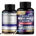 Organiczny Cadane Moringa Leaf z Turmeric, Boswellia, Quercetin, Ceylon Cynamon, Święty Basil, Ginger i czarny pieprz - 8in1 Suplementy - 90 Kapsułki wegetariańskie dla 3-miesięcznych dostaw