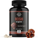 Organic Reishi Mushroom Suplement Kapsułki 124; Non-GMO & Allergen- Free Supply 124; 90 Kapsułki (1- Month Supply)