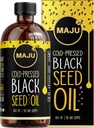 Olejek z czarnego nasion MAJU 16oz: 3X Thymoquinon, Cold Presressed, 100% Turecki Czarny Kmin Nigella Sativa Olej z nasion (Lepszy niż organiczny), Non-GMO, 100% Płynny Czysty olejek z czarnego nasion, Butelka szklana