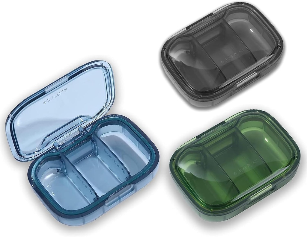 3 Pack 3 Pudełko na pióro, Nawilżający pojemnik na pióro, Organizer na pióro do torebki kieszonkowej, Codzienne Przenośne Pudełko na witaminy medyczne, Pudełko na olej rybny, Pudełko Suplementu