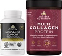 Ancient Nutrition Regenerative Organic Certified Probiotics for Menopauza, 60 Count + Multi Collagen Protein Powder Unflavored, 45 Servings