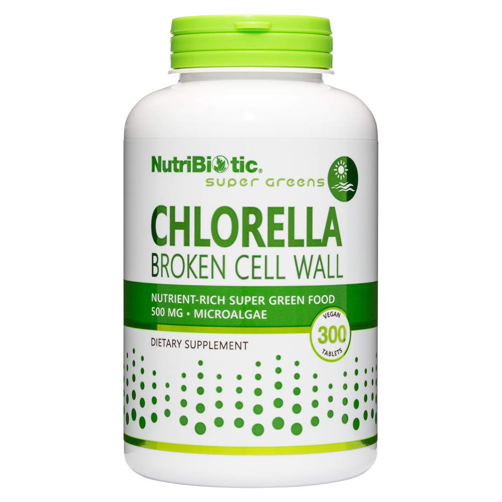 Nutric Biotic- Chlorella Super Green Food 500 mg 300 Tabs 124; Broken Cell Wall Nutricent- Bogate mikroalgi, Woda Ukształtowana Superfood 124; Chlorofil z witamin, Minerały i Ślady elementów 124; Vegan & Non-GMO