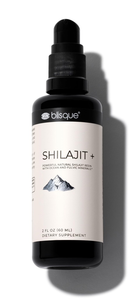 Blisque - Himalayan Shilajit Resin Mineral Drops 124; Pure, Naturalne, Organiczne 124; dla Detox, Cleanse, Immune Support, Brain Booster, and Energy British 124; Zawiera kwas Fulvic i minerały śladowe 124; 2 FL OZ