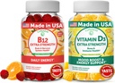Lunakai Witamina B12 i Witamina D3 Gumias Bundle - 3000 µg B12 i 25 µg 1000 UI VIT D3 - Gluten Free, No Corn Syrop, Organic, Non-GMO, Roślina oparte Żelatyna Free