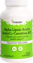 Vitacost Alpha Lipoic Acid & Acetyl L- Carnitine HCl -- 1,600 mg na porcję - 240 kapsułek marki Vitacost