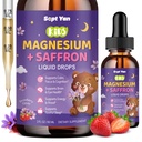 Magnezu Glicynian płynny krople, 1000mg Magnezu Glicynian, Cytrat i Threonian z Celluloza Fiber, L- Theanine, Witamina B & C dla snu, Mięśnie, Energia i Relaks, Bezcukrowy Lemon Flavor