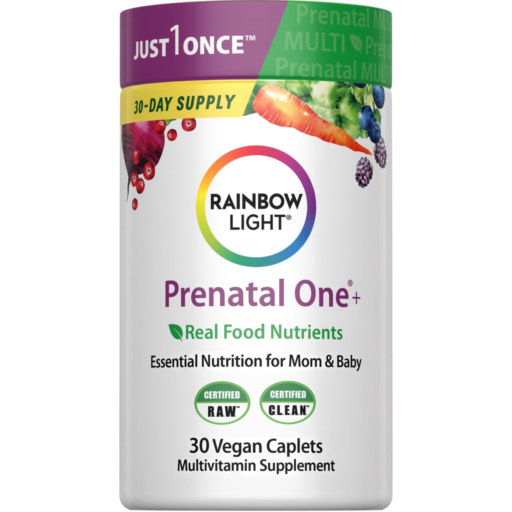 Rainbow Light High-Potential Prenatal One Multivitamin, Prenatal Health Multivitamin Pomaga mamie zdrowie i rozwój dziecka, Witamina C, Wegan, 30 Hrabia