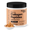 Perfect Keto Collagen Peptydes Proszek z białka MCT Oil, Zhydrolizowany Kolagen, Typ I & III Suplement, Gluten Free Grass Fed, Niski Carb, Keto Coffee Creamer, Kolagen dla kobiet i mężczyzn, Masło orzechowe