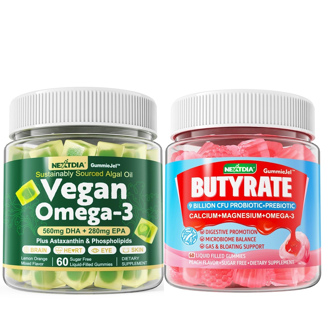 Wegańskie Omega 3 Gumiaki + Butyrate Gumiaki Cukru Free