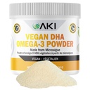 AKI Omega 3 DHA Micro Algae Proszek Suplementy - Witamina Keto na bazie roślin - Alternatywa dla ryb lub oleju krylowego - Wegan & Non-GMO (4.58oz / 130g)