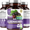 N1N Premium Black Elderberry Kapsułki dla dorosłych [Max Siła] Czysty i mocny Elderberry z Sambucus Nigra do wspierania odporności & Zdrowie skóry, Non-GMO, Gluten Free, 60 Czapki Veg
