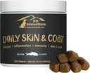 K9- Innowacje - Daily Skin & Coat Dog Chews Salmon Flavor - Reduce Sartching & Paw Chewing, Omega 3 & VIT C for Skin Health - 1- 4 Month Supply (120qty)