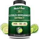 Żywotna żyłka Premium Citrus Bergamot Supplement 1400mg 25: 1 Bergamia Extract - 60 Day Supply (120 Kapsułek): Potężny włoski Citrus Bergamot 1400 mg + Wysokie stężenie - Serce i układ krążenia
