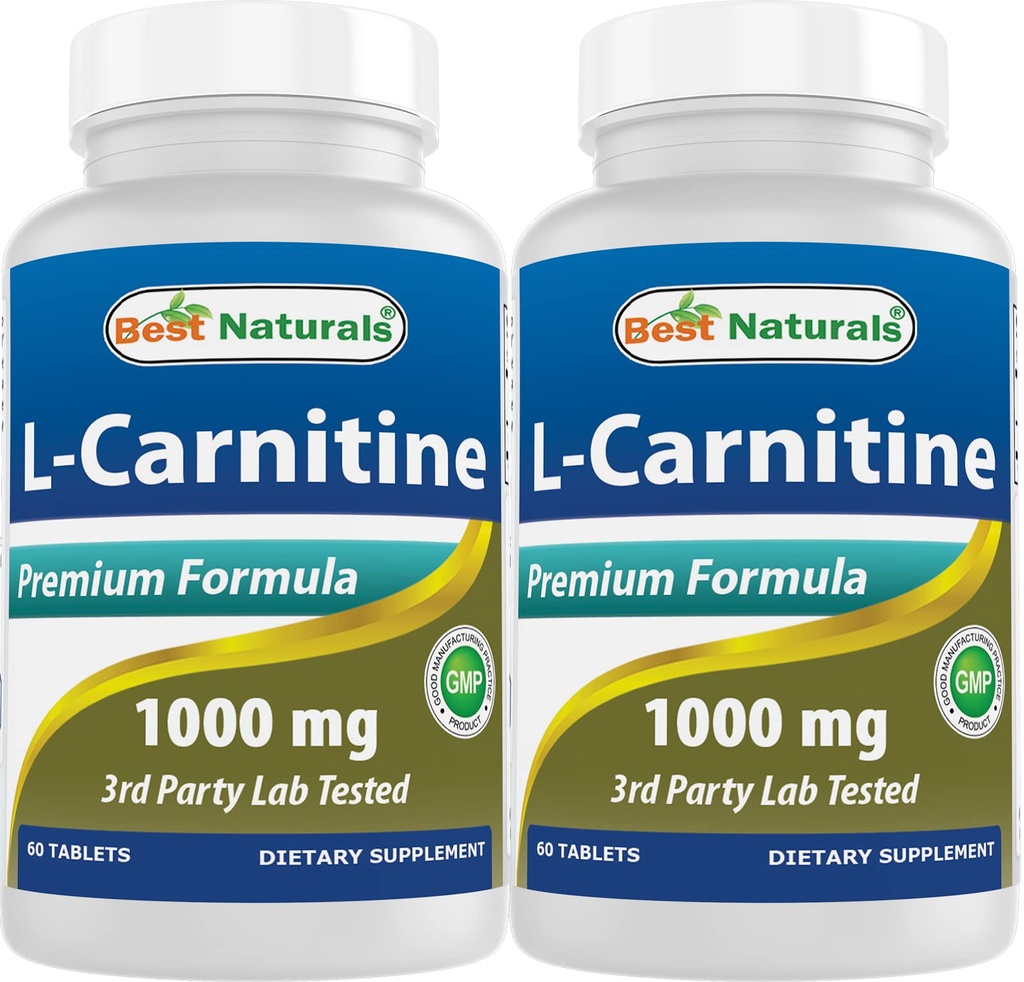 Najlepsi naturalni L- Carnitine 1000mg 60 tabletek (60 liczenie (opakowanie po 2))