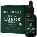Betterbrand BetterLungs Health Pack - Lepsze płuca Detox Tea & Mullein Leaf Drincture Drops