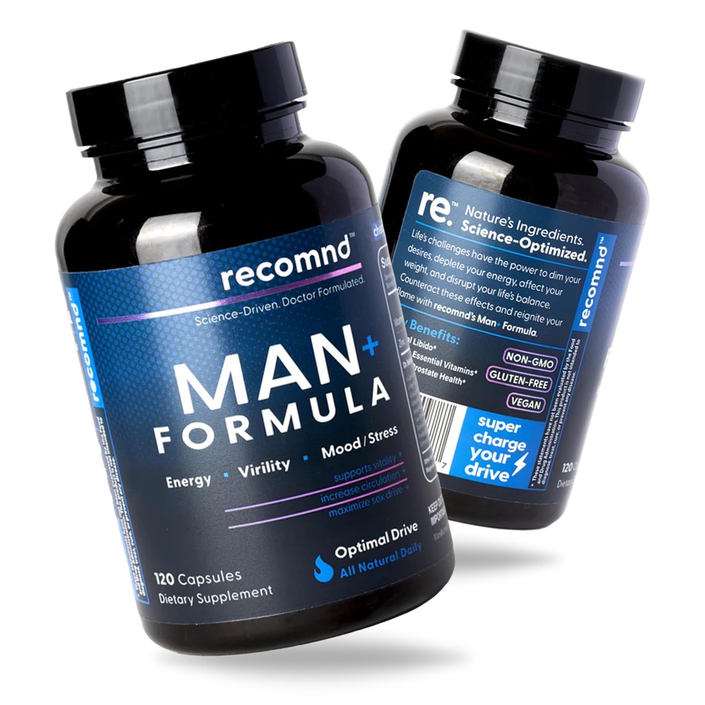 Nutrition - Man + Formuła, Wsparcie energetyczne, Wsparcie dla mięśni, i Prostate Health Supplements dla mężczyzn z witaminą E, Saw Palmetto, Red Koreański Ginseng, i więcej, 120 Kapsułki