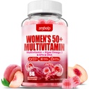 Wolne od cukru kobiety Multivitamin 50 Plus Gumie z wapniem, magnezu, cynku, witaminy A, C, D3, E, K2, B Kompleks, Folate, Biotin - Multi Vitamin & Minerals for Skin, Energia, Wsparcie immunologiczne