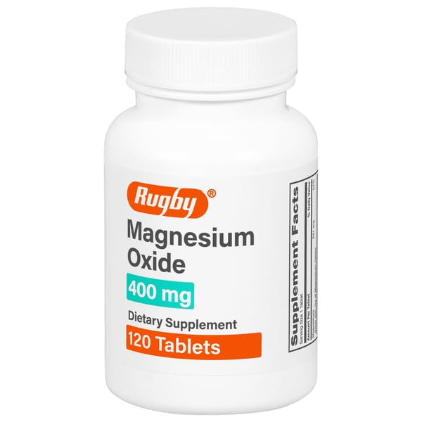 Rugby Magnezu tlenek 400 mg tabletki - Suplement diety - Bezglutenowy - 120 Liczba (1 opakowanie)