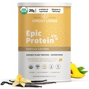 Prosięta Żywe Epickie Białko, Białko roślinne i Superfoods Proszek, Vanilla Lucuma Proszek Pigment 124; 20 Grams Organic Protein Powder, Wegan, Non Dairy, Non-GMO, Gluten Free, niski cukier (2 Funt, 24 Servings)