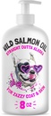 Wild Alaskan Salmon Oil for Dogs & Cats - Pure Fish Omega 3 6 9 Liquid EPA DHA Fatty Acids - Skin & Coat Supplement - Wsparcie wspólnej funkcji, Mózg, Oko, Immune & Heart Health - Made in USA 8 oz
