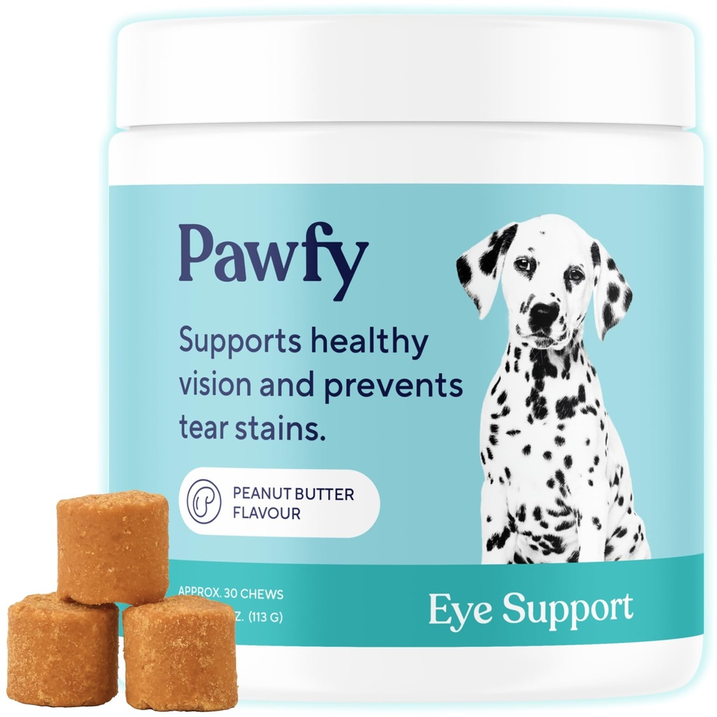 Pawify Eye Support Soft Chews 124; Prevent Tear Plains Attens 124; Support Eyesight Attent 124; Support Eye Health Attens 124; with Luthein, Krill Oil & Astaxanthin