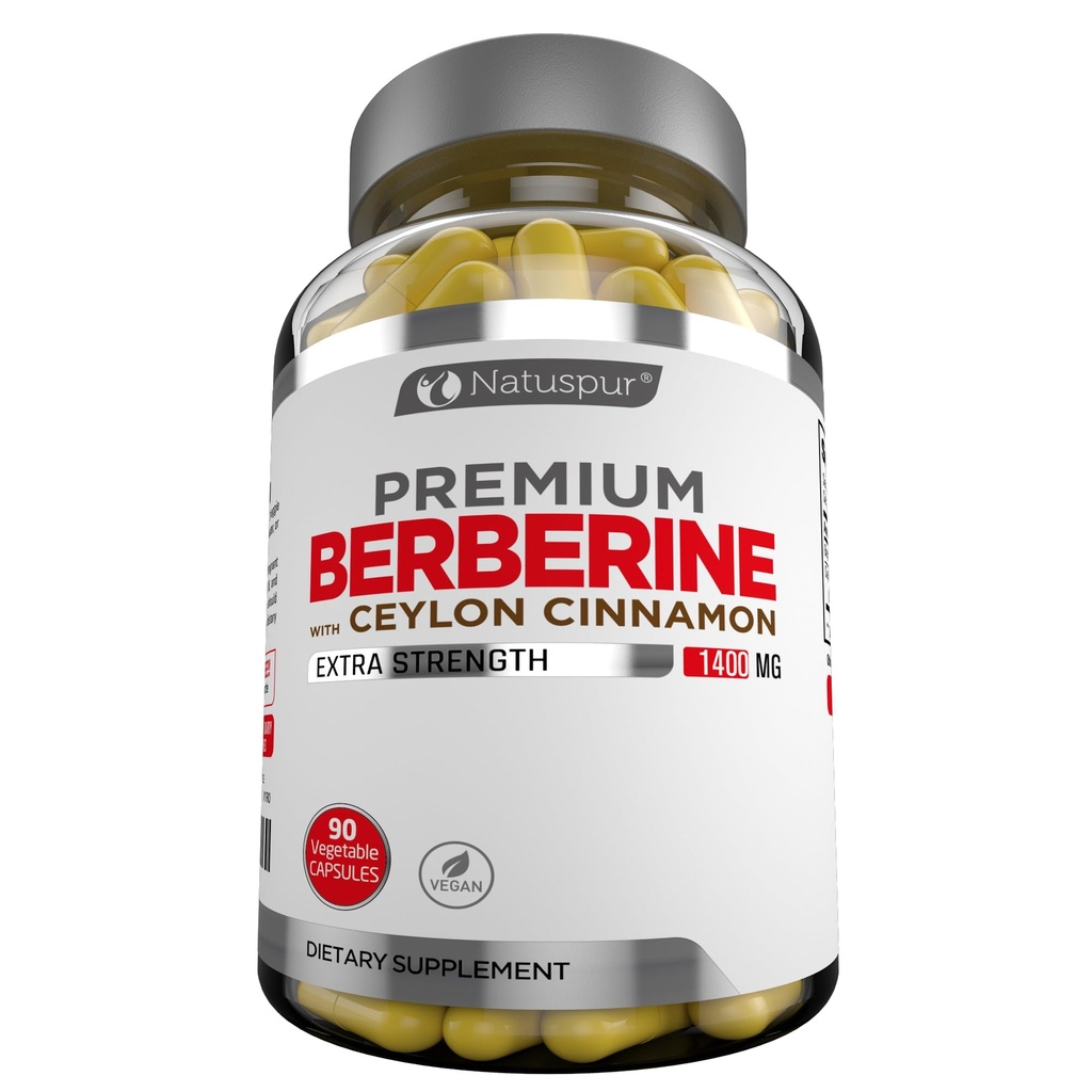 Premium Berberine HCL Plus Ceylon Cynamon 1400mg - Berberine HCI Suplement korzeniowy