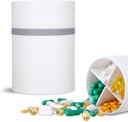 Ekstra duży suplement Organizator i przenośny pióro Case z 8 Komory Podwójne Warstwy Medicine Dispenser Miesięczny Vitamin Organizatorzy Pill Butelka, Biały