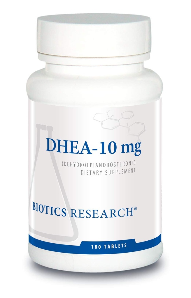 Biotics Research DHEA 10 Miligram Równowaga hormonalna, Metabolizm, Ulepszony nastrój i perspektywy, Wiek Gracefully, Zdrowa odpowiedź na stres, 180 Tabletki