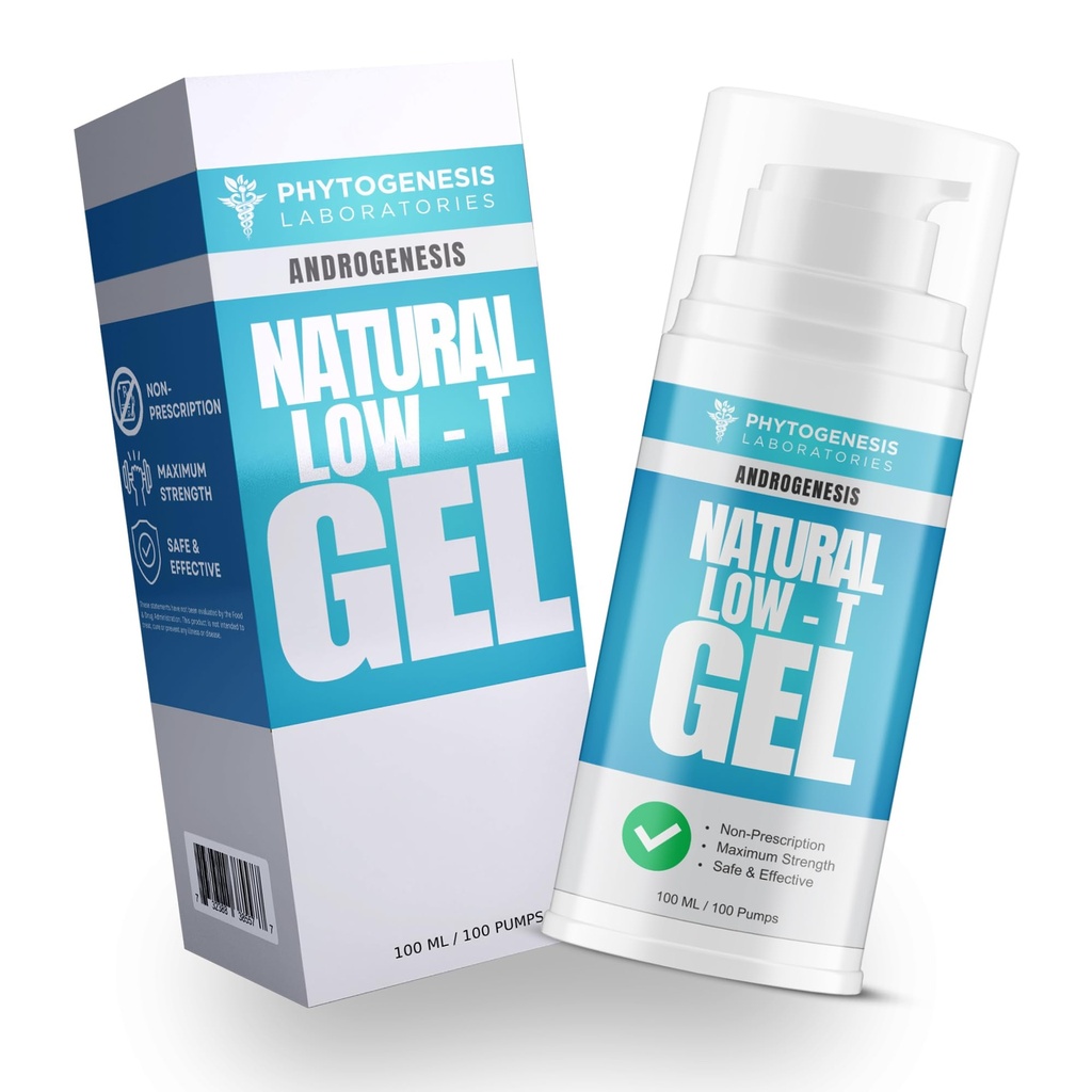 Natural Low- T Wsparcie żel - T Booster dla mężczyzn - Odzyskiwanie mięśni, Energy Booster, Zdrowe Starzenie