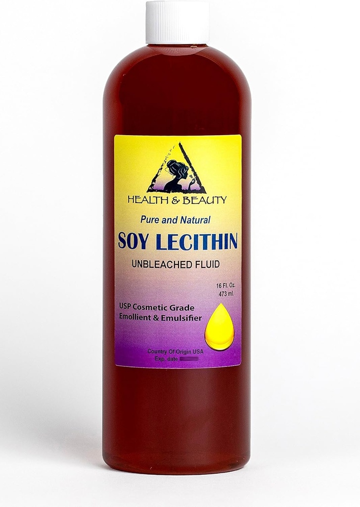 Lecytyna Sól niebielona Płyn płynny Emulgator Zmiękczający Stabilizator Czysty 16 oz