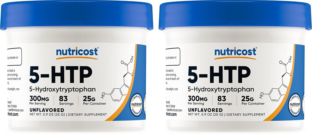 Nutricost 5- HTP proszek 25 gramów (2 opakowania) (300 mg na porcję)